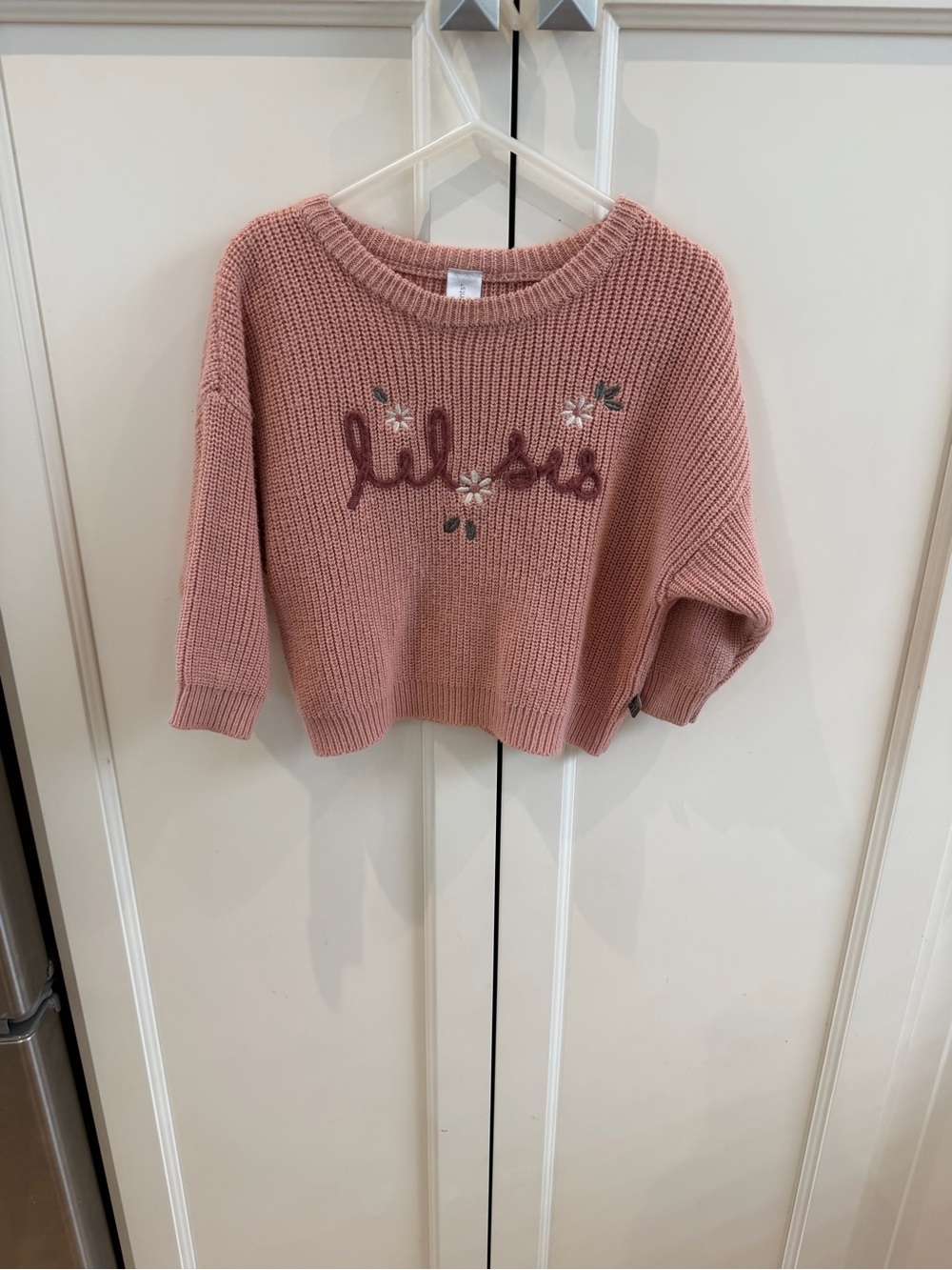Modern moments 18m Rose Pink Knit Sweater “lil sis”